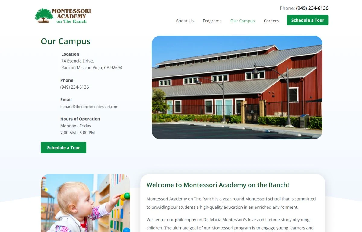 Montessori Academy on the Ranch: The campus, and every way to get in touch.