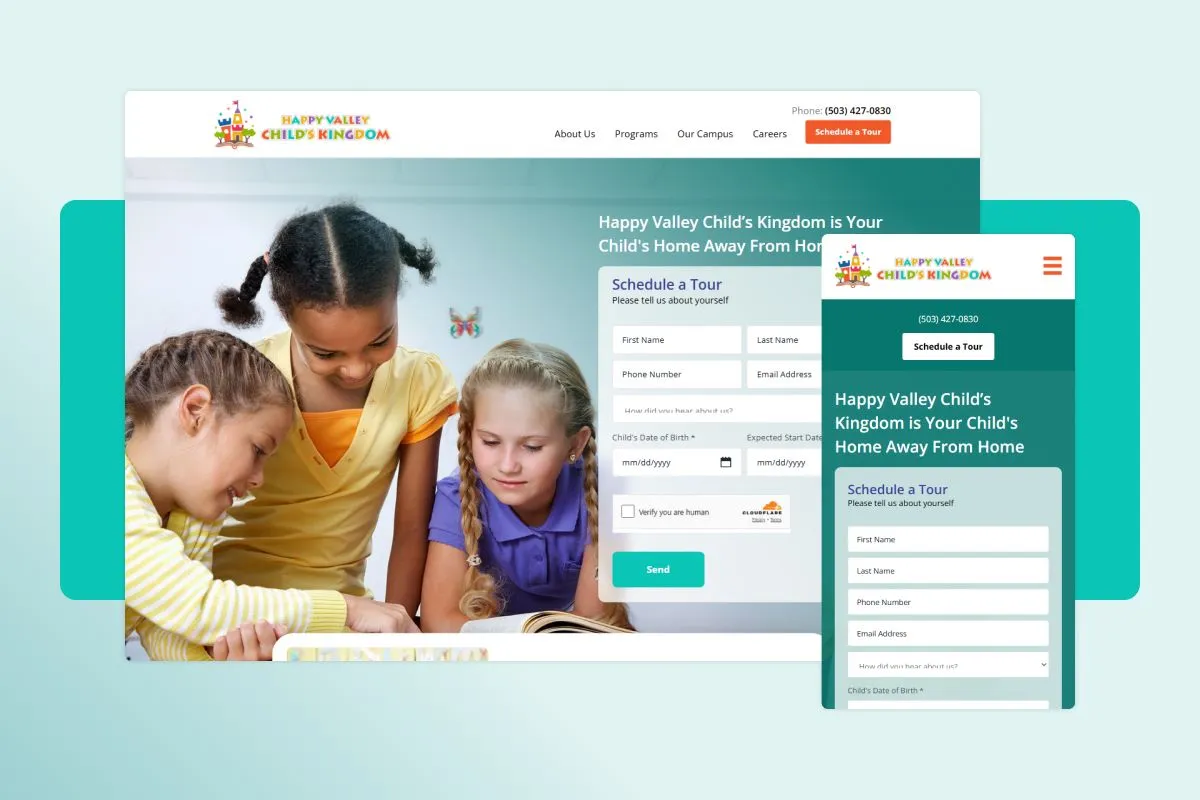 The site we built for Happy Valley Child’s Kingdom