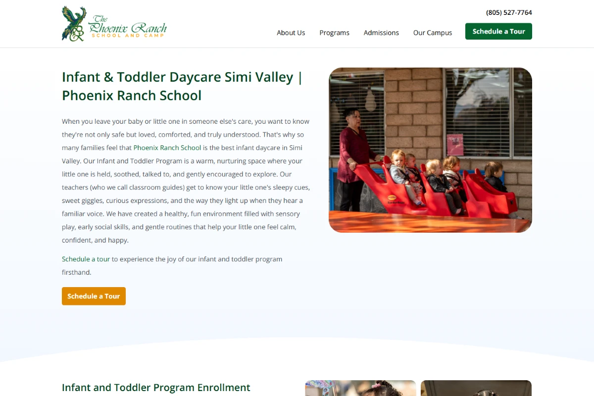Phoenix Ranch School: A page for each program tier, with its own proof.