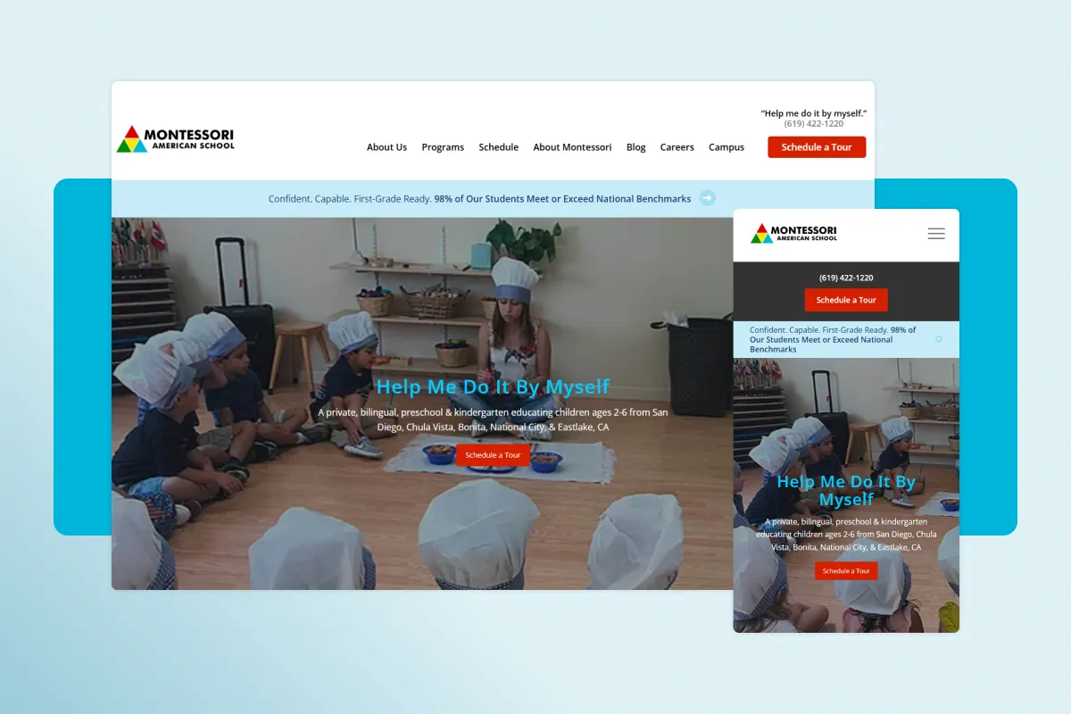 The site we built for Montessori American School