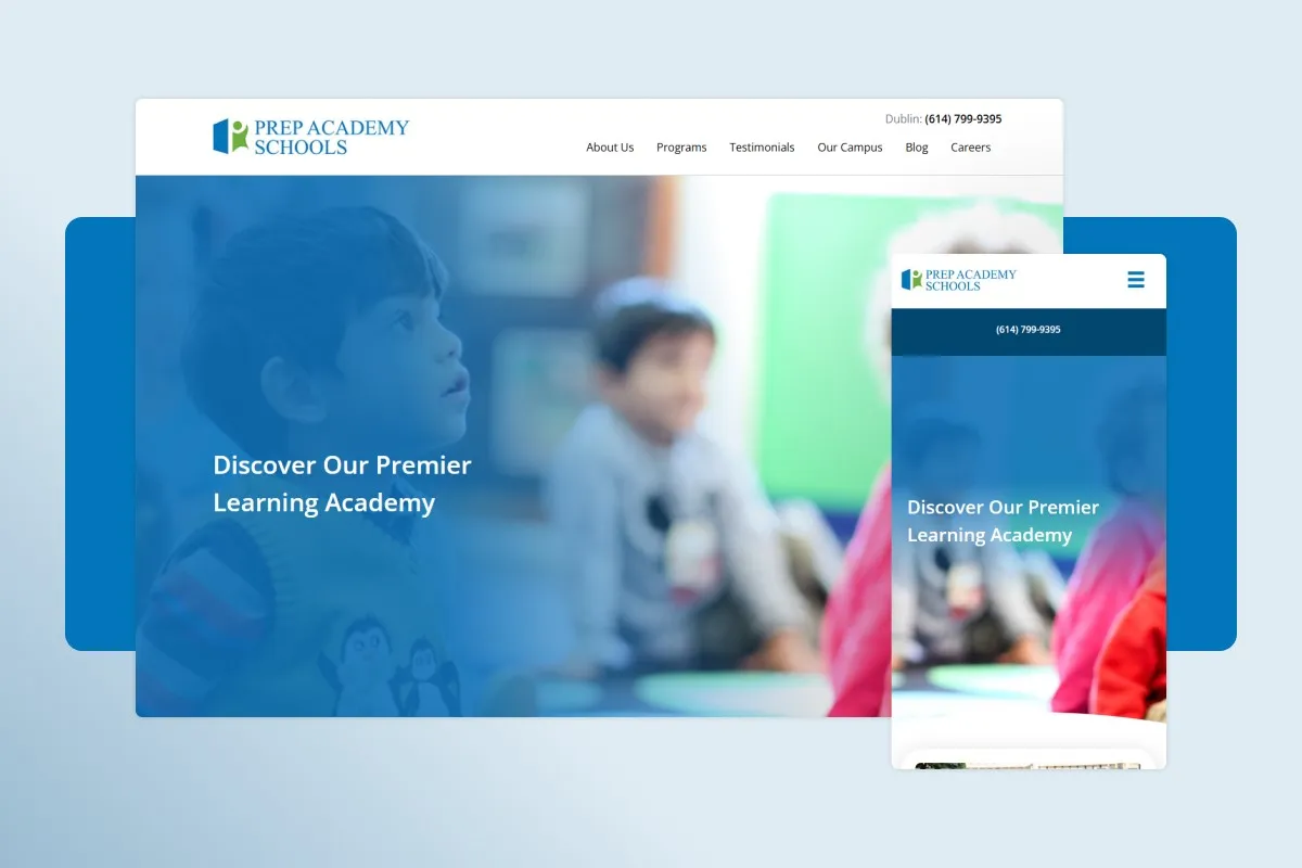 The site we built for Prep Academy Schools