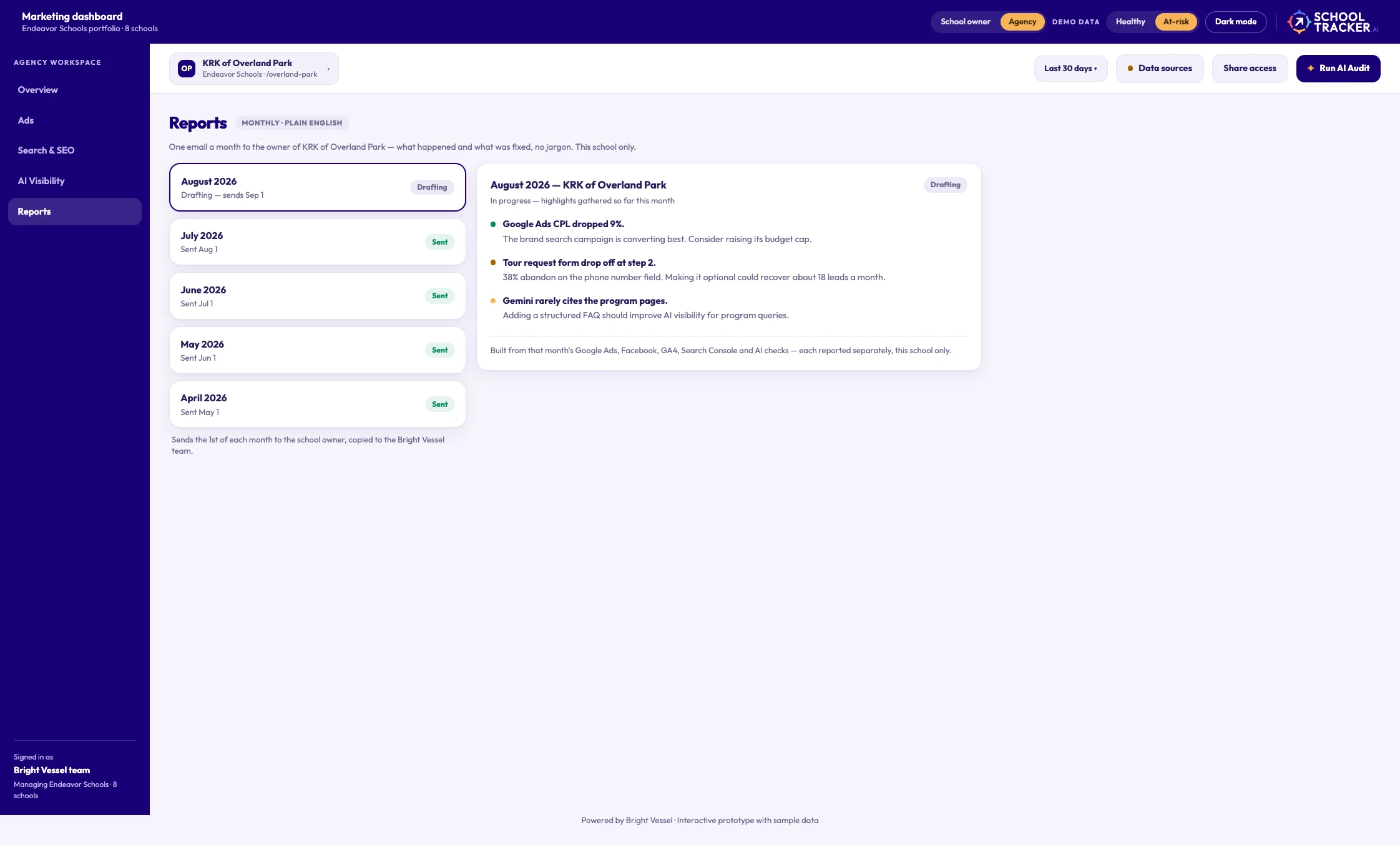 School Tracker AI: Reports