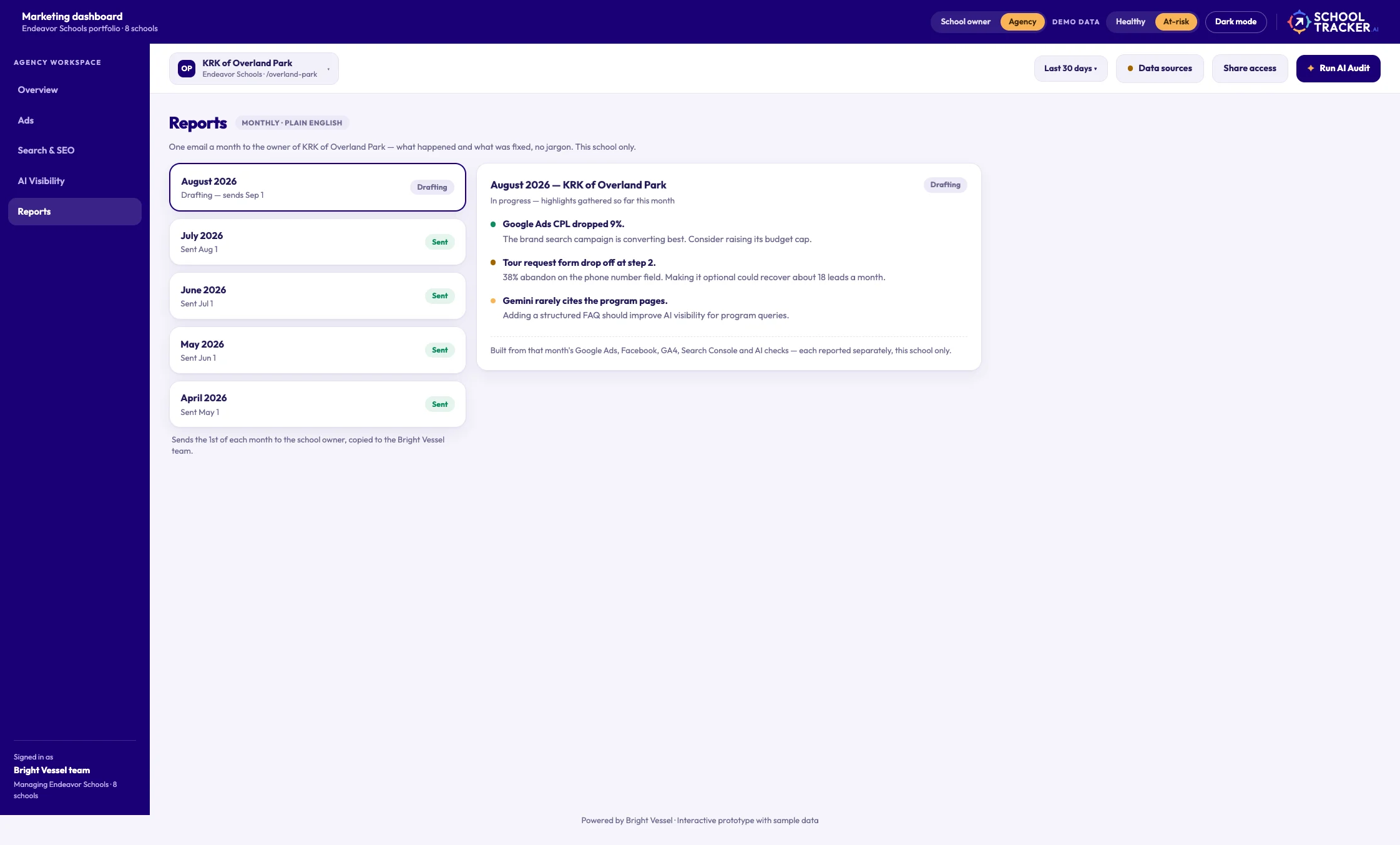 School Tracker AI: Reports