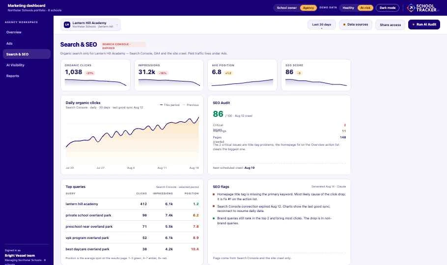 School Tracker: Search and SEO