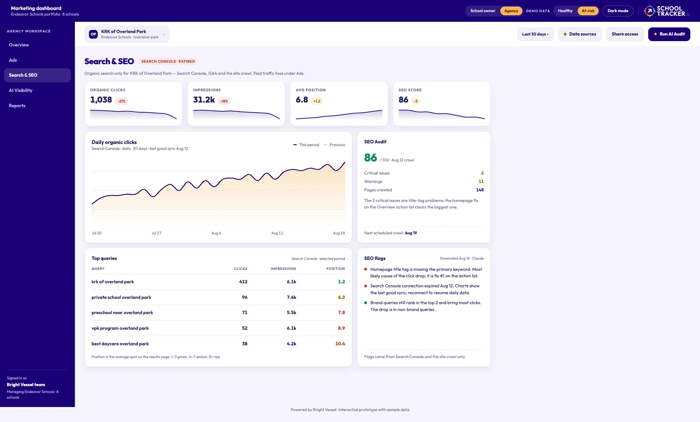 School Tracker AI: Search and SEO